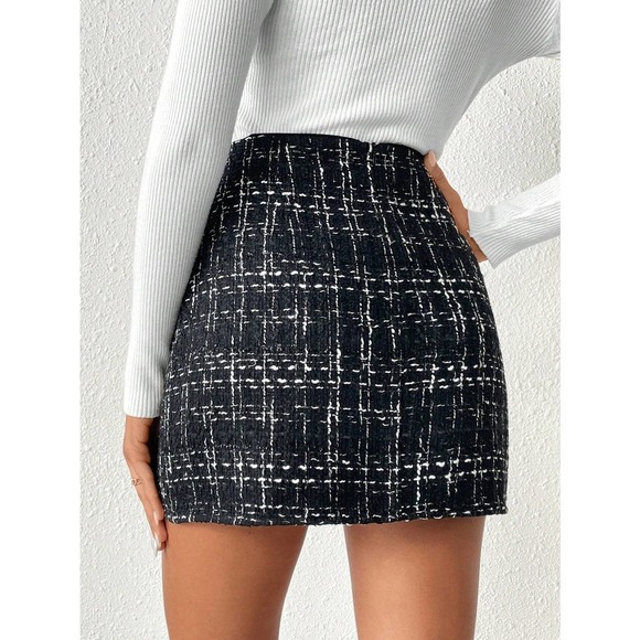 minimalist Tulip Hem Bodycon waffle knit mini Skirt - Picture 7 of 12
